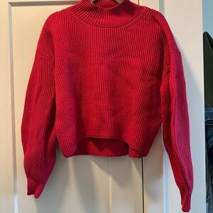 Anthropologie Hot Pink Ribbed Women's Sweater